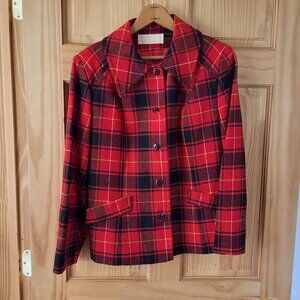 Pendleton Red and Black Plaid Jacket